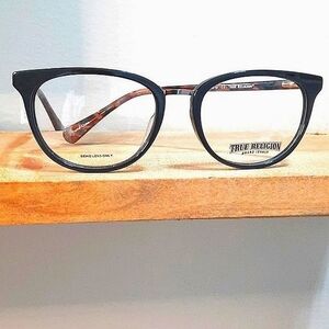 NEW True Religion Eyeglass Frame, Rx'able, cat eye, black, trendy, 54-18-140